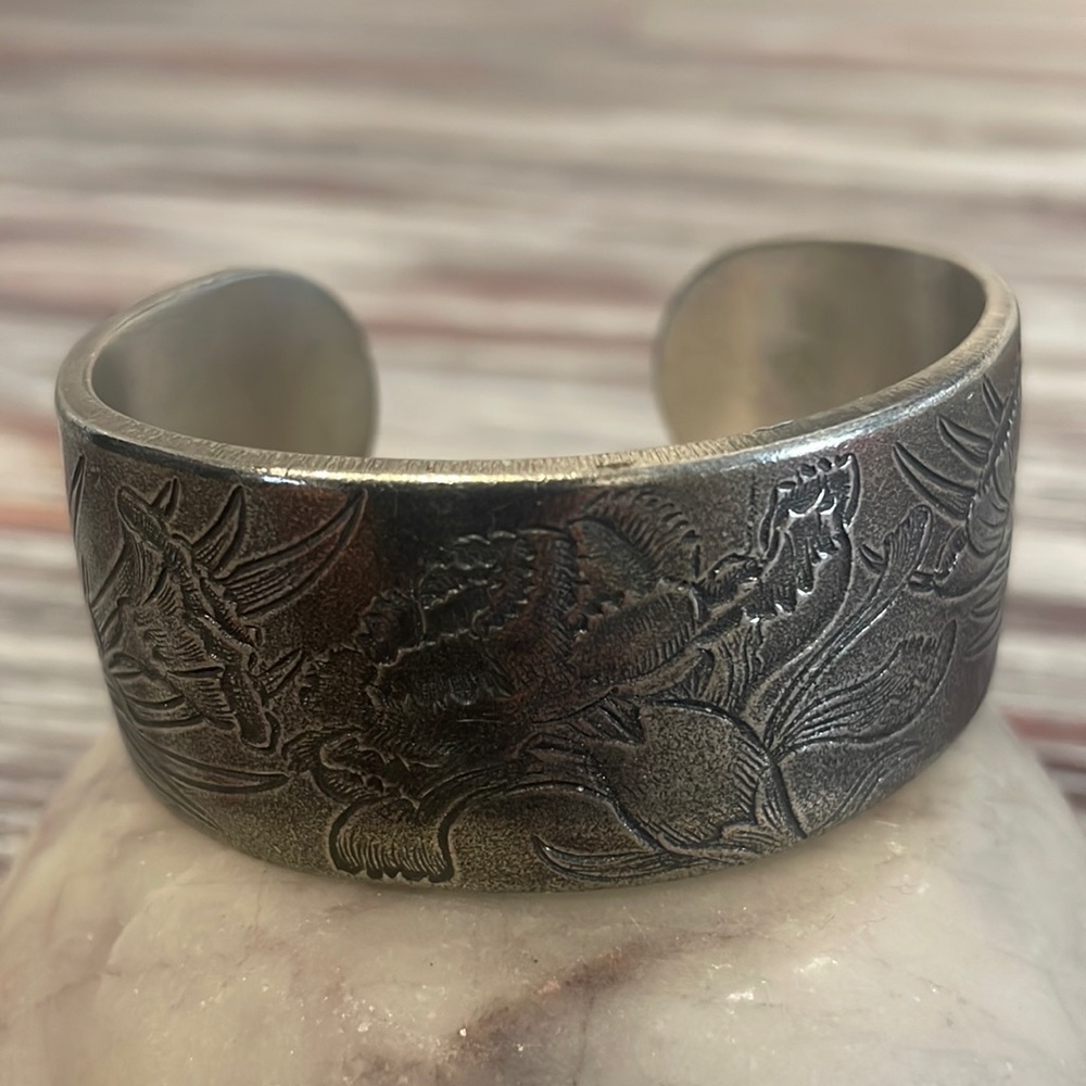 Salisbury pewter classic flower of the month bangle bracelet